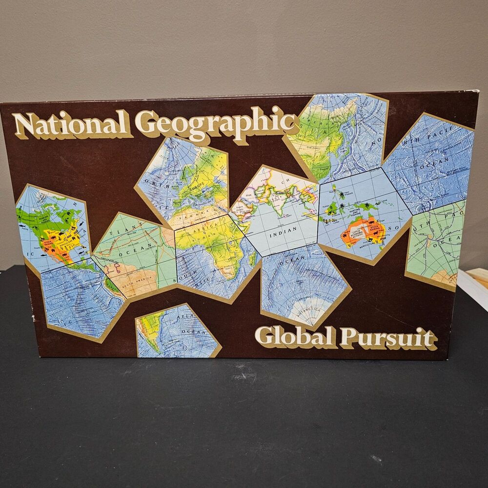 National Geographic Global Pursuit Vtg 1987 Geography Family Board Game Complete